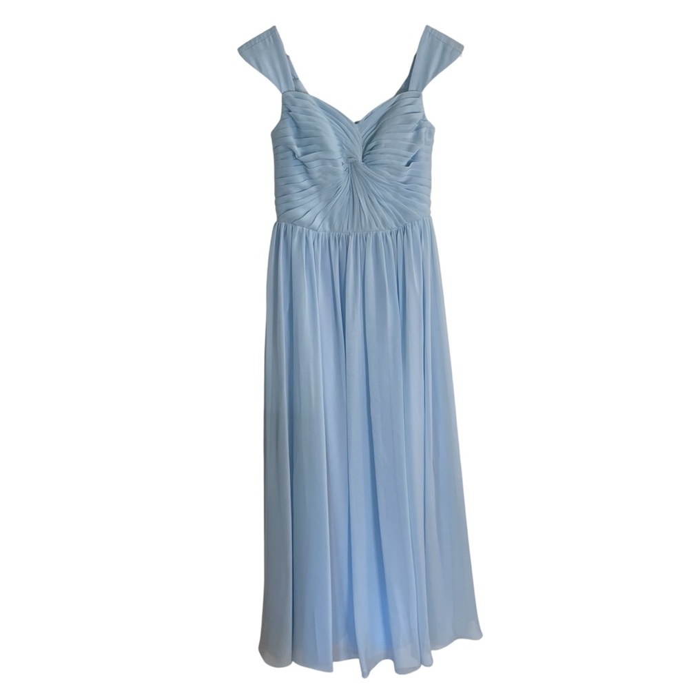 Azazie light Blue pastel full length Formal Dress - no size listed romantic